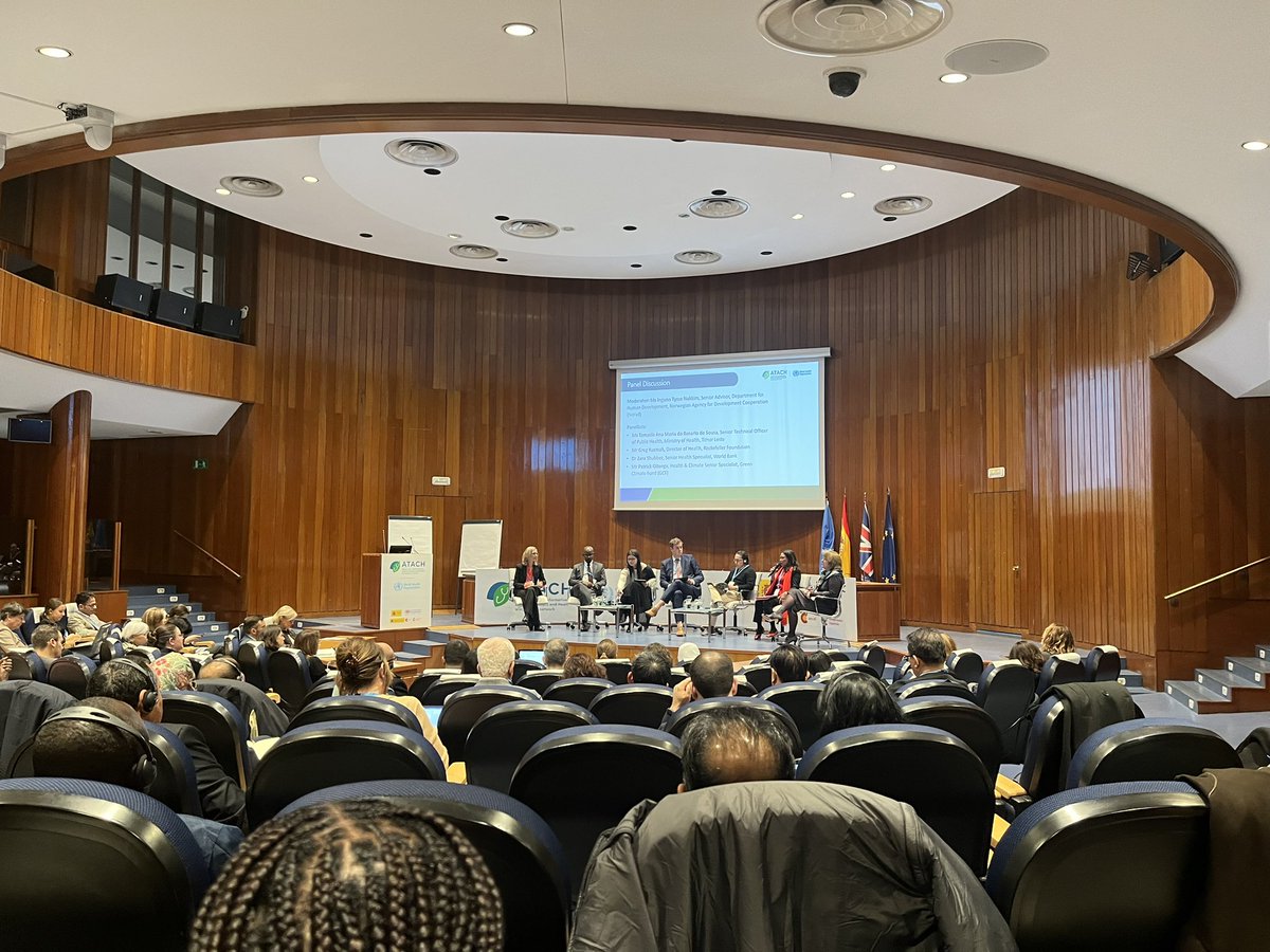 Day 2 of the Global Meeting of ATACH starts off with a discussion on climate and health finance. You can follow the meeting online here: who.int/news-room/even…
