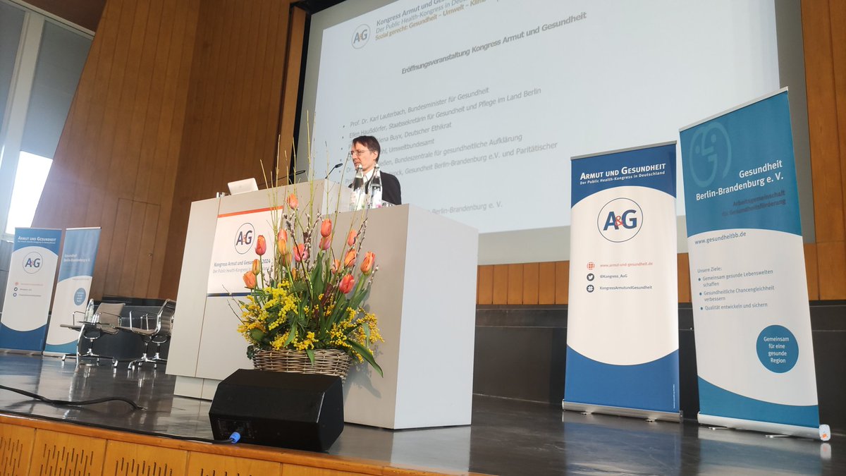 "#Klimawandel ist eine neue Facette der sozialen Frage." Bundesgesundheitsminister Prof. Karl Lauterbach eröffnet den Kongress #Armut und #Gesundheit. #KongressAuG2024
