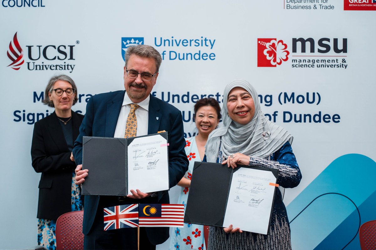 British Council Malaysia proudly hosted the signing ceremony of the Memorandum of Understanding between the University of Dundee, Management and Science University (MSU), and UCSI University. #HE #StudyUK