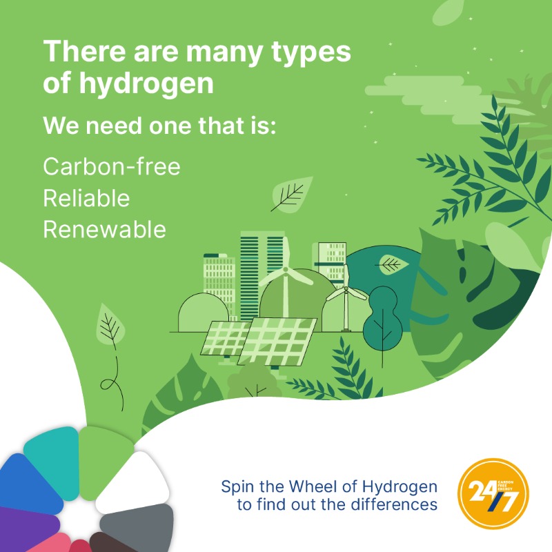 247CarbonFree's tweet photo. Green hydrogen is an emerging energy source that will help us achieve 24/7 carbon-free energy for all 👏🏽🔋

Find out the benefits and explore the different ways that hydrogen is currently being produced.
