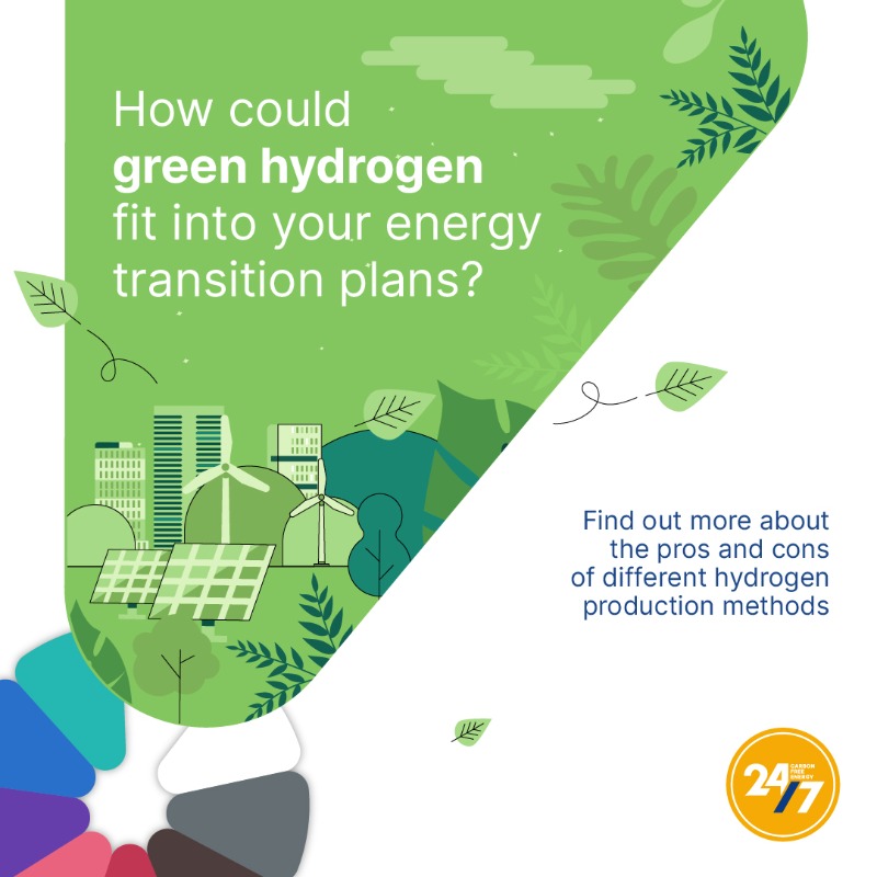 247CarbonFree's tweet photo. Green hydrogen produces zero greenhouse gas emissions during its production, making it the best source of energy to go carbon-free 🙌🏽

 Does this fit your transition plan?