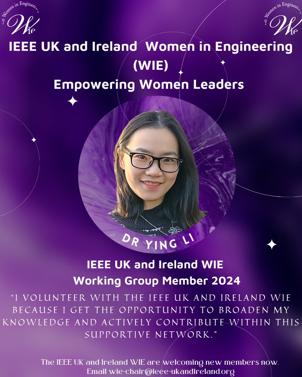 International Women's Week and Beyond…

Meet Dr. Ying Li, an inspiring member of the IEEE UK and Ireland WIE, who embodies the spirit of innovation and leadership. Get involved and expand your horizons with a community that supports and elevates women in engineering. 💪