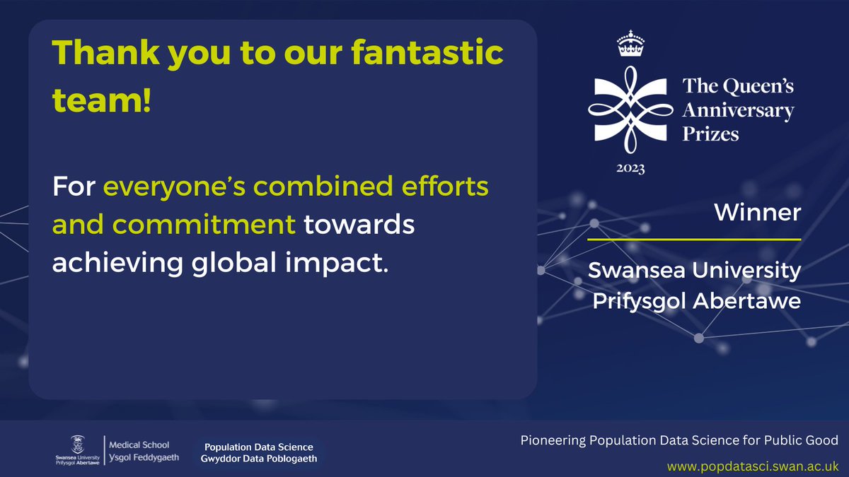 PopDataSci_SU's tweet image. 🌟Thank you to our fantastic team!🌟

For everyone’s combined efforts and dedication towards achieving global impact!👏#QAP2023

View our acknowledgement list here👉popdatasci.swan.ac.uk/queens-anniver…

@SwanseaUni @SwanseaMedicine