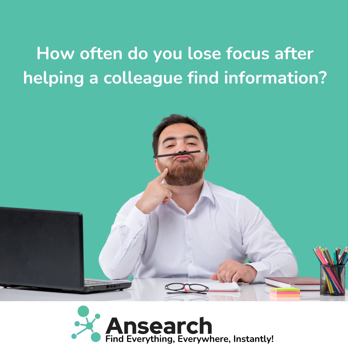 GetAnsearch's tweet image. Ever get distracted at work to help a colleague find info?🤔According to a UC Irvine study, it takes around 23 mins to get back to the task.🕰️Boost your team&apos;s productivity with @GetAnsearch!🚀Try it FREE at ansearch.net/?utm_source=tw… #GetAnsearch #Ansearch #KnowledgeManagementTools