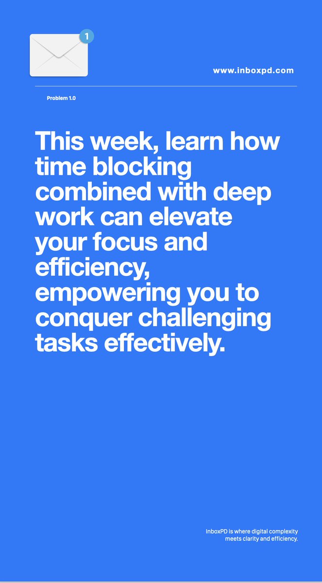 inboxpd's tweet image. Maximize focus &amp;amp; productivity! 🚀 Master impactful work with our latest strategies. Work smarter, not harder! 🧠💡 #InboxPD #Productivity #DeepWork #TimeBlocking #AchieveMore Click the link in bio &amp;amp; subscribe to #Substack for key insights! 🔗✨ #edtechchat