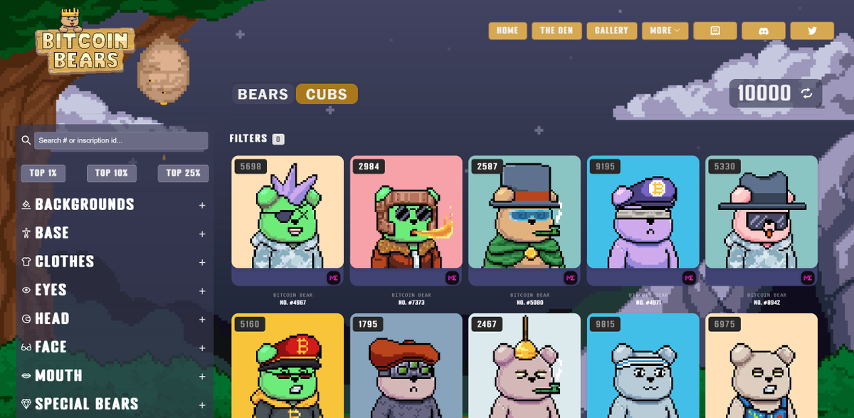 New to our community? Here's where you can check your cubs' rarity in our collection gallery: 

bitcoinbear.xyz/gallery

Now you can easily spot the Top 1%, Top 10%, and Top 25% Ordinals based on rarities.

Find your cubs swiftly by searching with inscription number or ID! 🐻