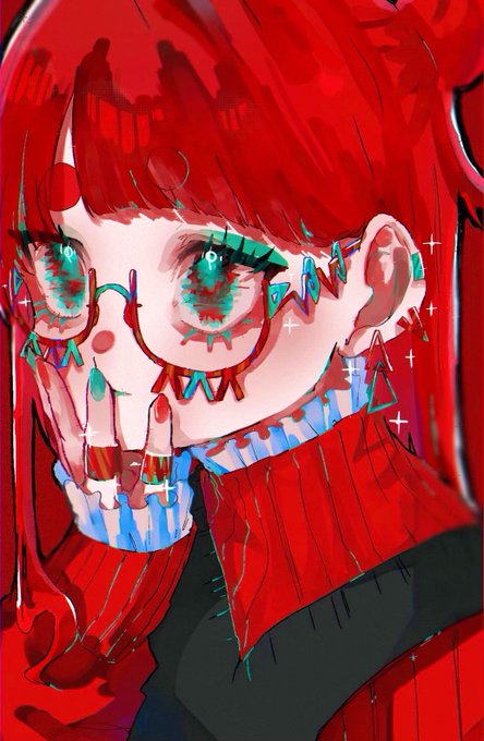 「bangs under-rim eyewear」 illustration images(Latest)