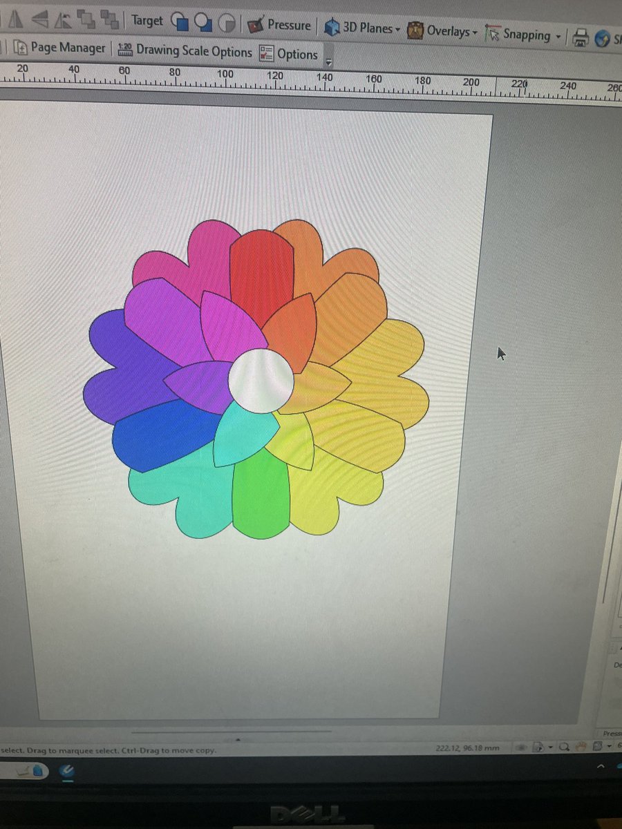 Lucy’s fab flower. Each petal is a separate shape. Well done.