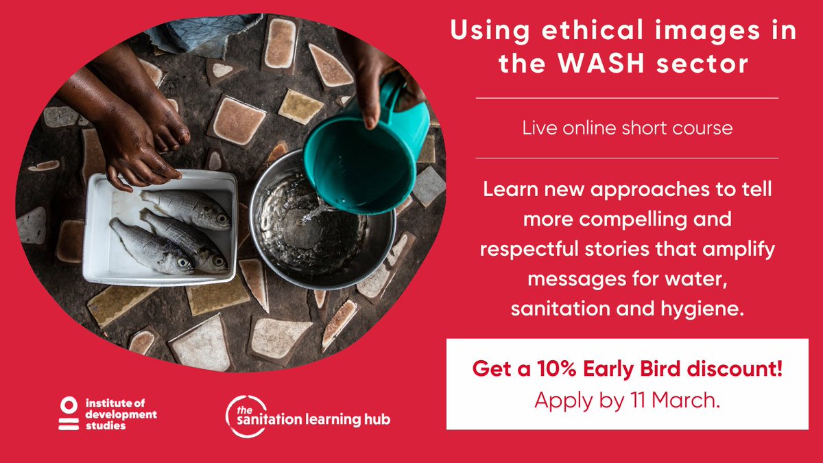 New @SanLearningHub online course: Using ethical images in the WASH sector📣 How can we go beyond photos of taps and toilets to tell powerful stories to affect change? Find out more and register to attend, with a 10% early-bird discount before 11th March bit.ly/3P1Kl2K