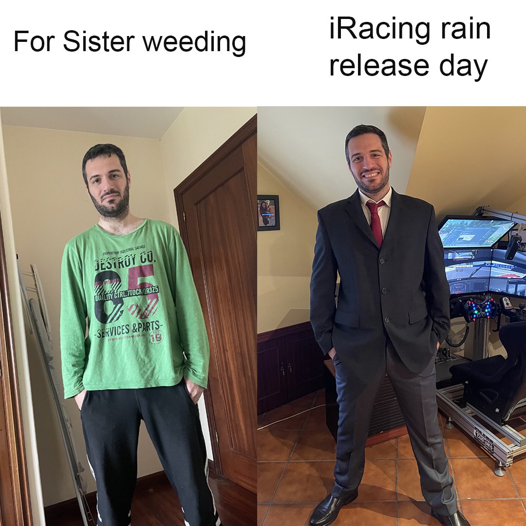 🌧️🌧️🌧️🌧️🌧️🌧️
<a href="/iRacing/">iRacing</a> rain release day!
This will be a game changer and so far looks amazing how much detail been put into this to make it proper realistic driving under the rain.

I can't wait to try it out 🥹