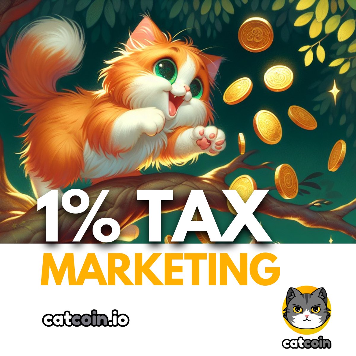 Catcoin has a 1% tax RIGHT NOW! 

Contract:  0x2f0c6e147974BfbF7Da557b88643D74C324053A2 

Pass it on - 1 x $20 #USDT winner:
• Follow <a href="/officialcatcoin/">Official Catcoin</a>
• Retweet
• And comment #Catcoin $CATS #crypto

48 hours