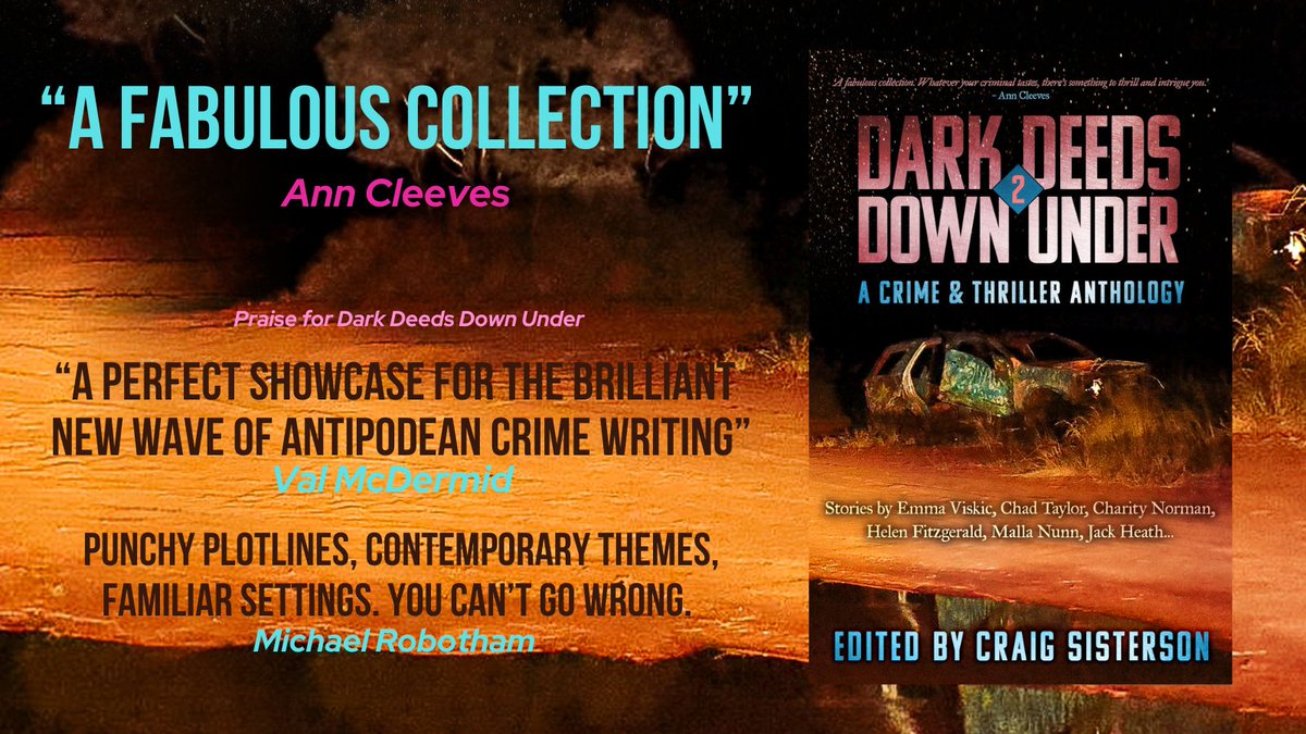 Excited that this cool project is coming to fruition and will be hitting readers' hands later this month!

20% off pre-orders direct from the publisher: 
🇦🇺 clandestinepress.net/products/dark-…
🇺🇸 improbablepress.com/products/dark-…

(We hope to have a UK pre-order link soon) 
#DarkDeedsDownUnder