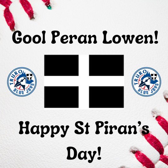 We’d like to wish all our players and supporters Gool Peran Lowen!
 
We are an inclusive and welcoming baseball team in the heart of Cornwall, training weekly! 

All equipment provided, all genders and abilities welcome and your first session is free-Contact us to find out more!