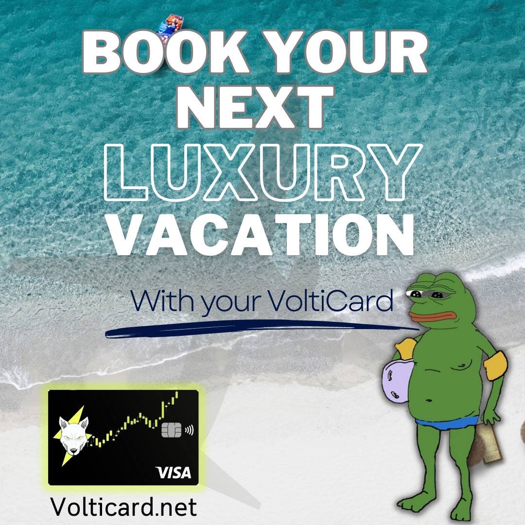 VoltInuOfficial's tweet photo. #Pepe holders, with this volted run, will you take the frog to the playa or keep holding it in your wallet? 🐸

The #VoltiCard lets you spend right from your wallet with a physical card ($150K daily limit) or virtual cards (only requiring an email address) 💸

Just one of our tools aimed at making your DeFi journey more volted ⚡️