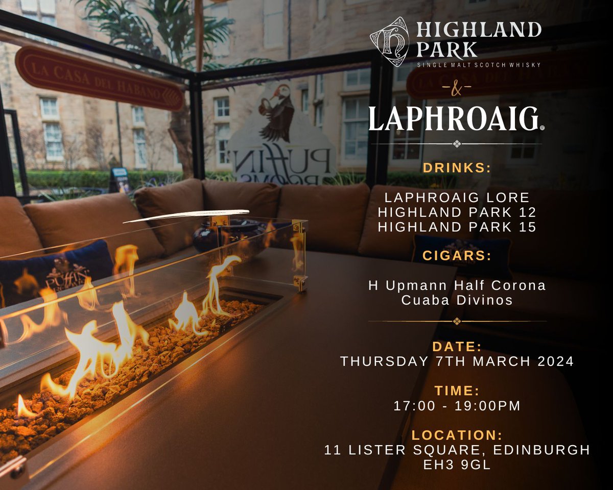 𝐋𝐚𝐩𝐡𝐫𝐨𝐚𝐢𝐠 𝐚𝐧𝐝 𝐇𝐢𝐠𝐡𝐥𝐚𝐧𝐝 𝐏𝐚𝐫𝐤 𝐏𝐚𝐫𝐢𝐧𝐠 𝐞𝐯𝐞𝐧𝐭!

We are delighted to invite you to be a part of this special sampling evening taking place at our Puffin' Rooms Edinburgh, on the outdoor heated terrace.

Tickets - buff.ly/3T3cV4L