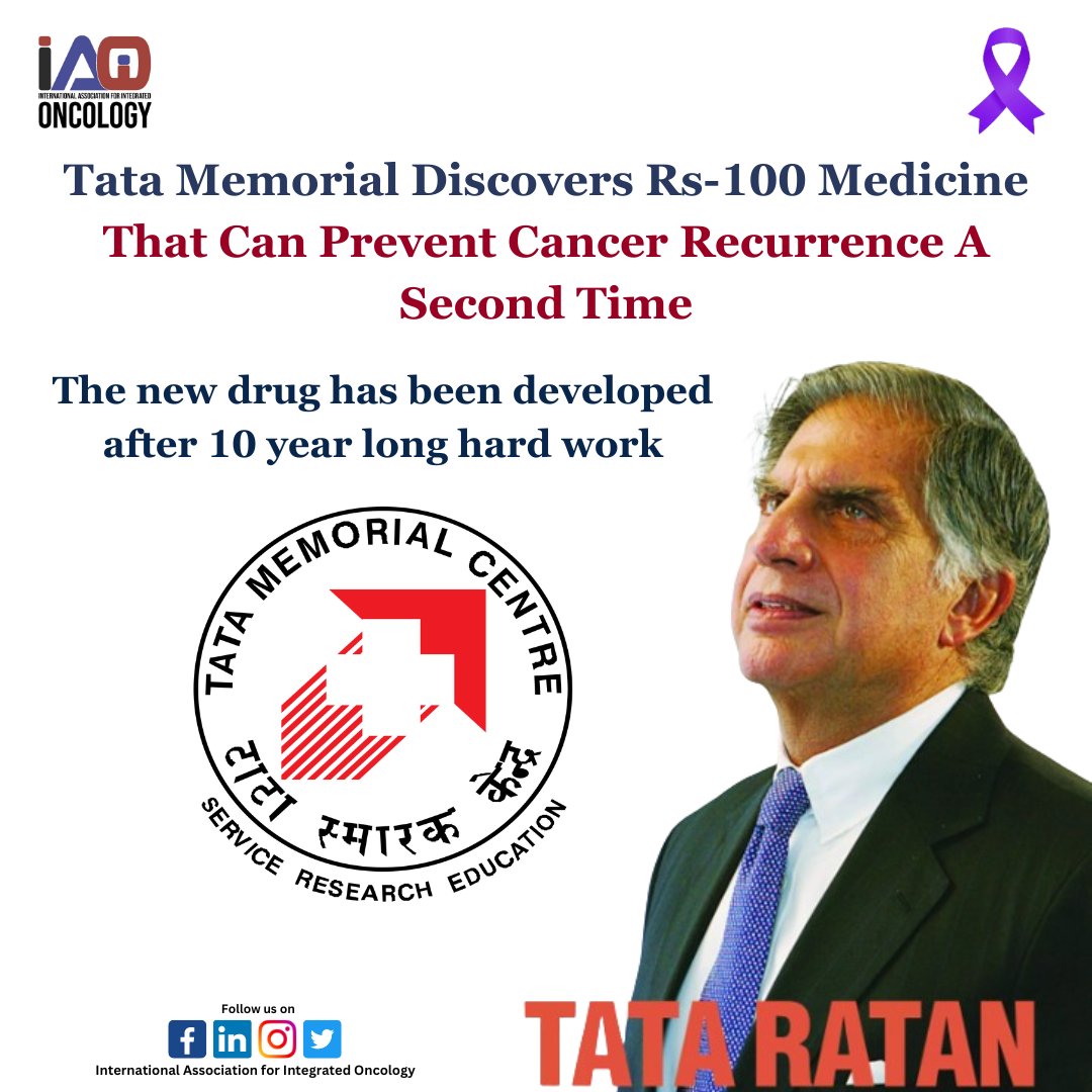 'Breaking barriers in cancer treatment! Tata Memorial's decade-long dedication pays off with a groundbreaking Rs-100 medicine, now offering hope to prevent cancer recurrence.

#cancerresearch  #TataGroup #ratantata #cancerrecurrence #cancermedicine #TataMemorialCentre