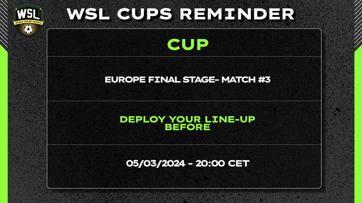 WSL REMINDER 🎯

Don't forget to deploy your team