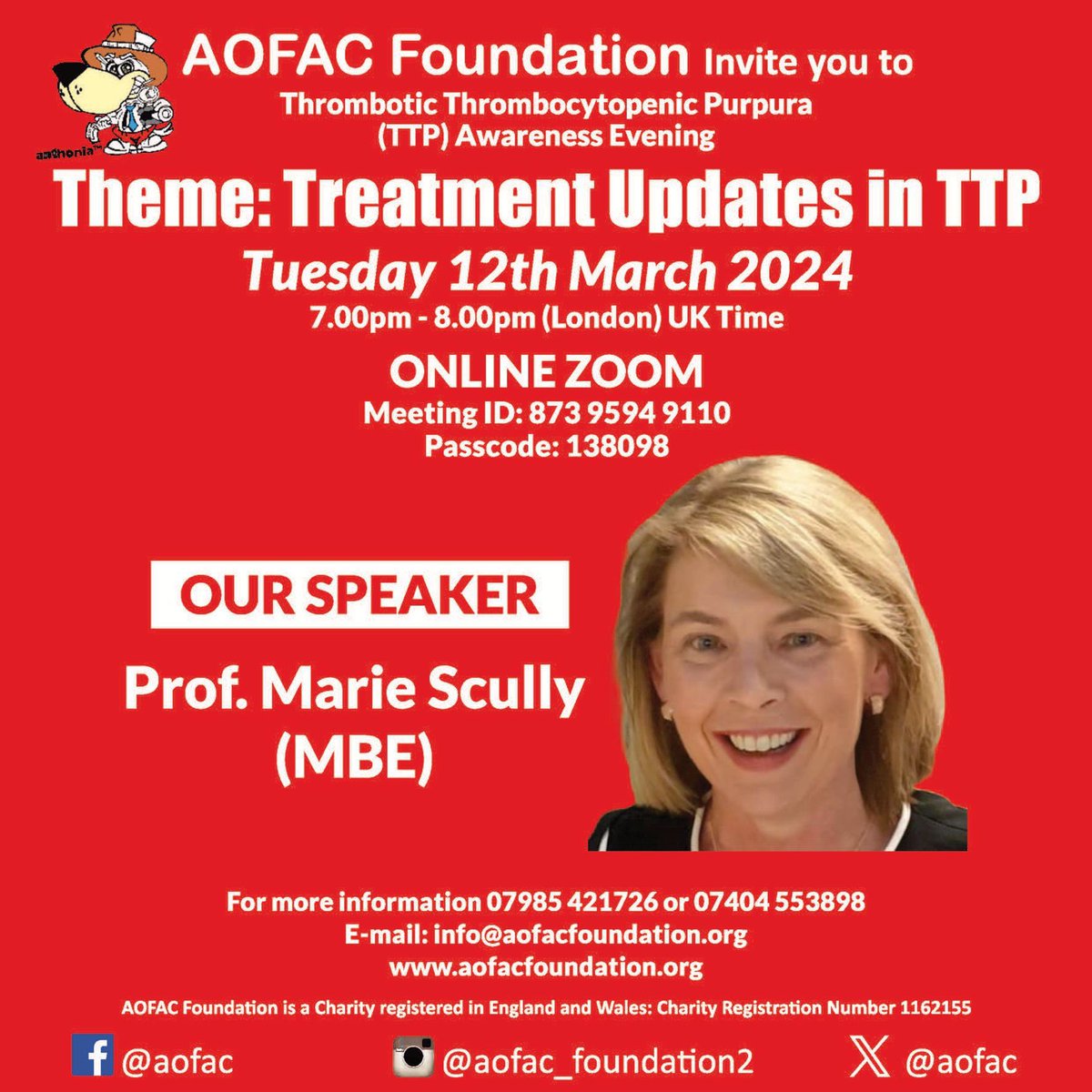 This event is next Tuesday - a week today 
It is a must not miss event!

Have you registered yet?

Here is the Registration links: aofacfoundation.org/treatment-upda…

Time: 
UK (GMT): 7:00pm
USA (EST): 2:00pm
West Africa: 8:00pm