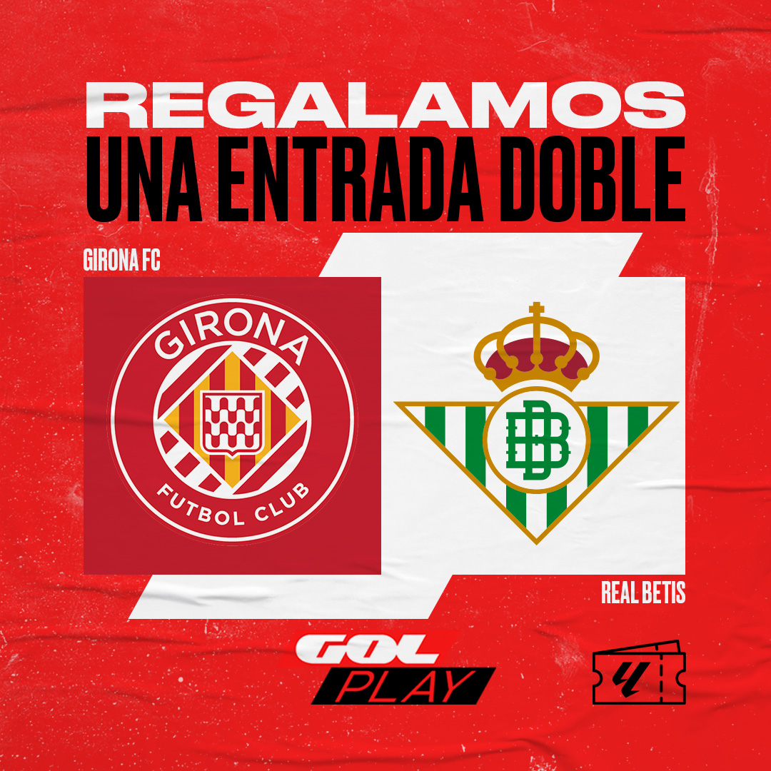 🎁 REGALO | ¿Quieres ganar una entrada doble para el 
<a href="/GironaFC/">Girona FC</a> 🆚 <a href="/RealBetis/">Real Betis Balompié 🌴💚</a> de la J30?

🔁 Haz RT
❤️ Sigue a <a href="/Gol/">GOL</a>
❤️ Sigue a <a href="/DirectoGol/">Directo Gol</a>

🥇 El viernes anunciamos los dos ganadores

#⃣ #MuchoMásEnJuego