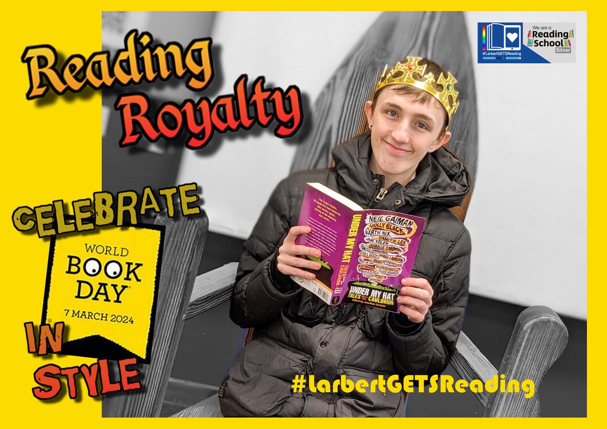 LHSGETSLEARNING's tweet photo. Larbert Celebrates World Book Day @WorldBookDayUK in Style! All week we will be posting photos of our READING ROYALTY 🤴 enjoying/promoting their favourite books and reads. Remember #LarbertGETSReading @scottishbktrust @mrkelly_lhs @LHS_English @LarbertHigh https://t.co/KxVN2U84NR