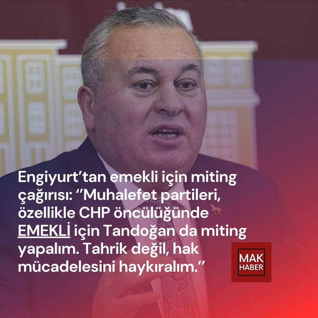 mak_haber's tweet photo. Cemal Enginyurt’tan emekli için miting çağırısı: ‘’Muhalefet partileri, özellikle CHP öncülüğünde EMEKLİ için Tandoğan da miting yapalım. Tahrik değil, hak mücadelesini haykıralım.’’ https://t.co/J47Zb82DuB