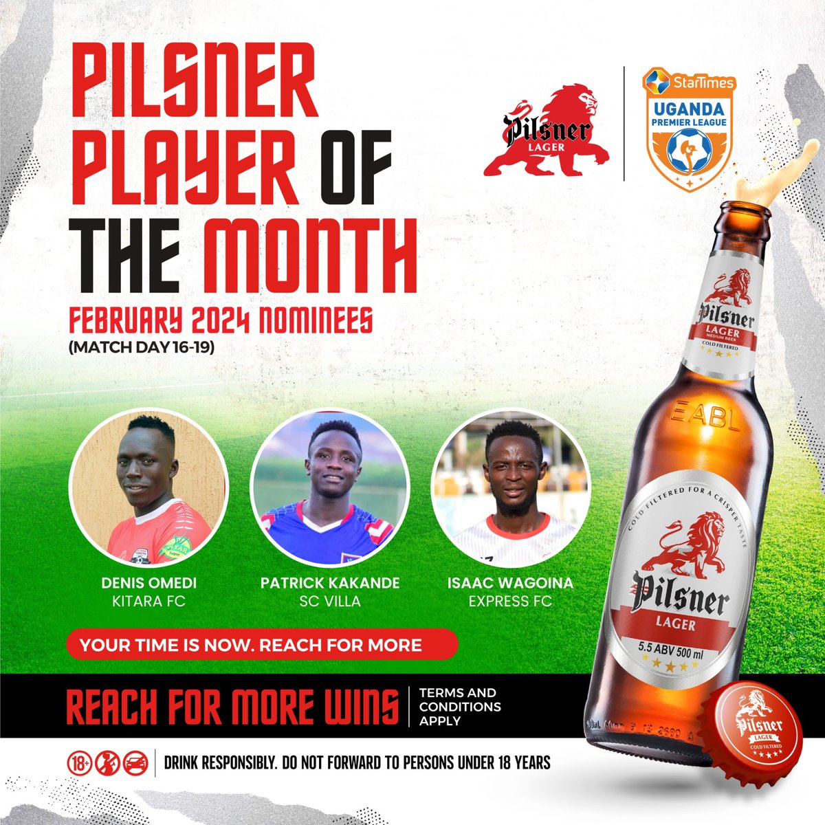 Royals forward @denis_omedi24 has been nominated for the @PilsnerLagerUg player of the month of February. All the best 💪 #KitaraUpdates | #PrideOfBunyoro