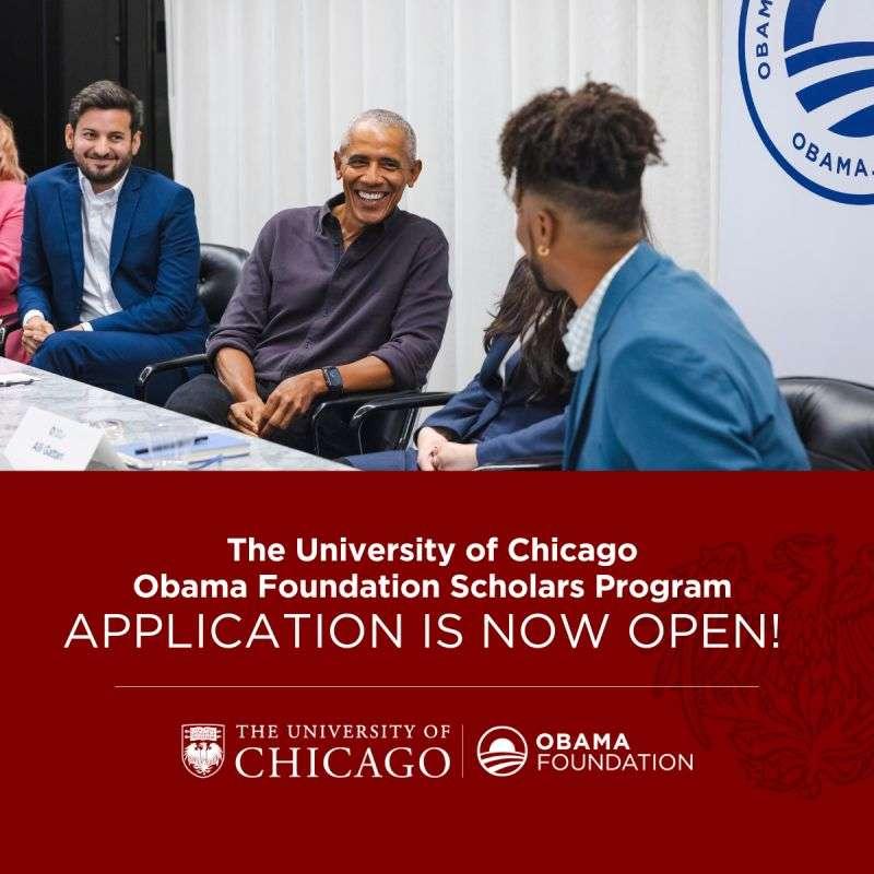 🎓 UNIVERSITY OF CHICAGO OBAMA FOUNDATION SCHOLARS PROGRAM 🌟Join a transformative one-year experience driving social change! Apply by March 19 and become part of a global network dedicated to equity and social progress! shorturl.at/guzI5 #ObamaScholars #Social #Leadership