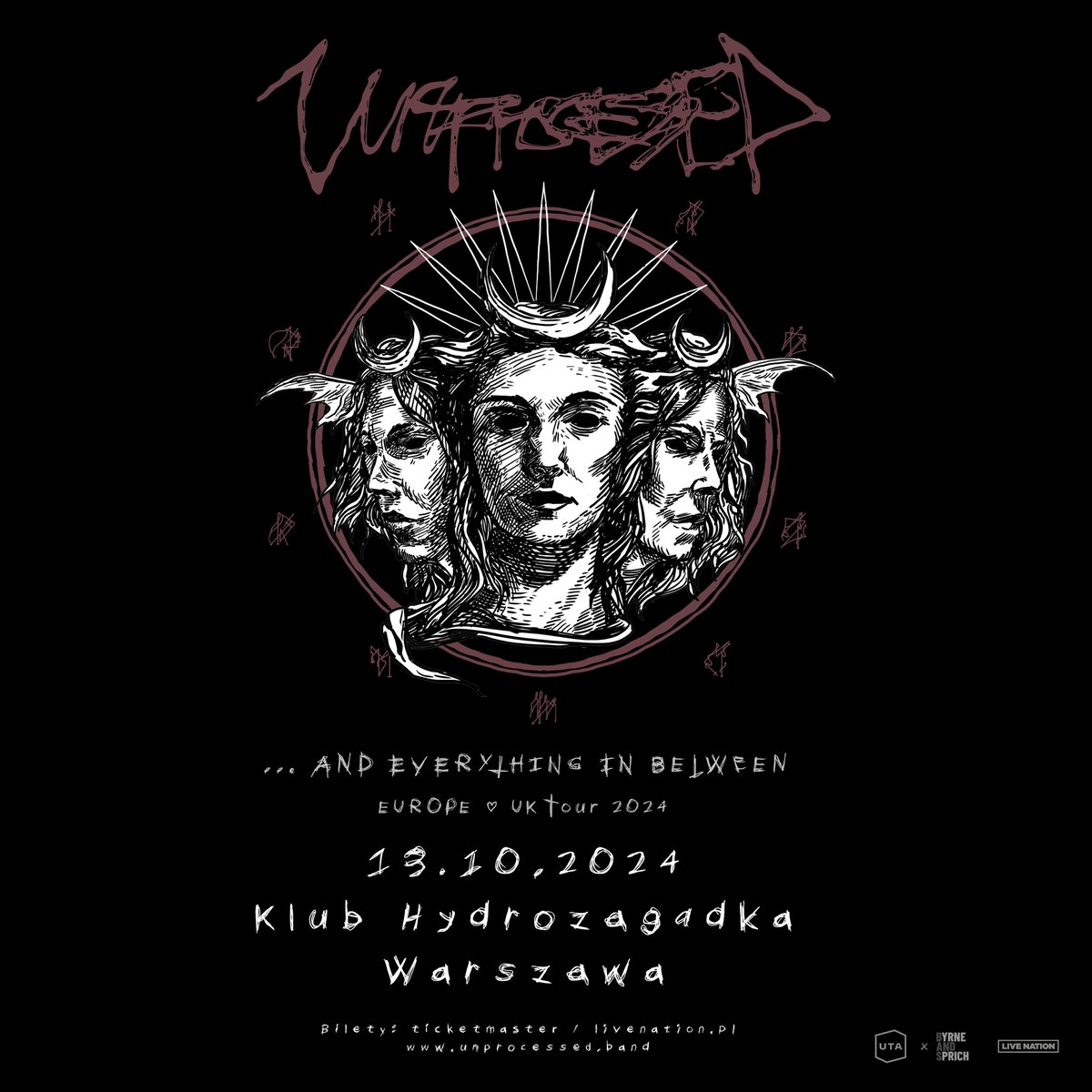 🚨OGŁOSZENIE🚨 Grupa Unprocessed wystąpi w Polsce! 🗓️13 października 2024📍Klub Hydrozagadka, Warszawa Więcej informacji na LiveNation.pl