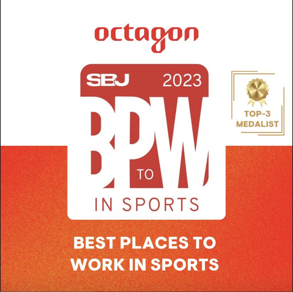 Honoured to be named by @SBJ as one of the 'Best Places to Work in Sports.' 🏆👏 We are proud of the tremendous culture and community we have built at Octagon, and the best-in-class work we continue to produce for our clients around the world.