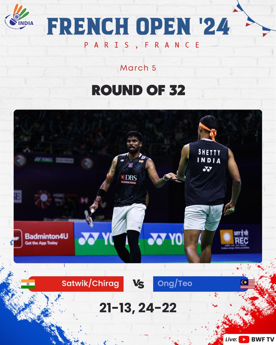 Winning start for the boys 💥 📸: @badmintonphoto #FrenchOpen2024 #IndiaontheRise #Badminton