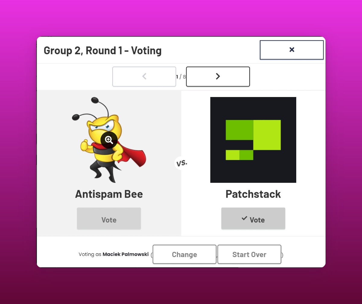 palmiak_fp's tweet photo. I just voted for @patchstackapp at the #PluginMadness :)

@yoast and @wp_acf also got my votes :)

If you want to vote for Patchstack too, just scroll to the comments for the link 👇 https://t.co/MMfcbZZNPO