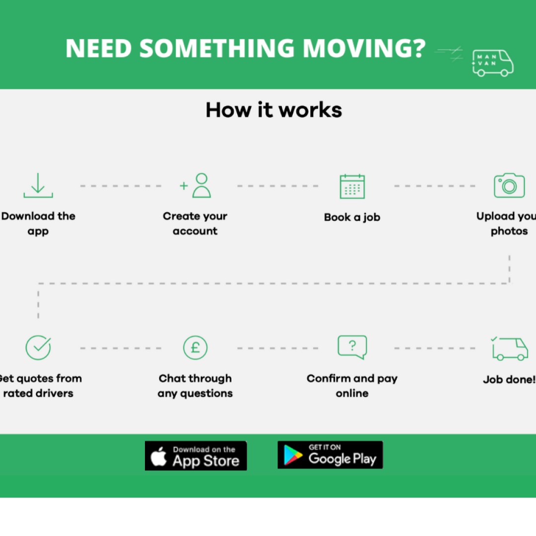 A tap away from making moving or finding moving jobs easier. Get the Man + Van app now! 
#MoveWithEase #DriverOpportunities