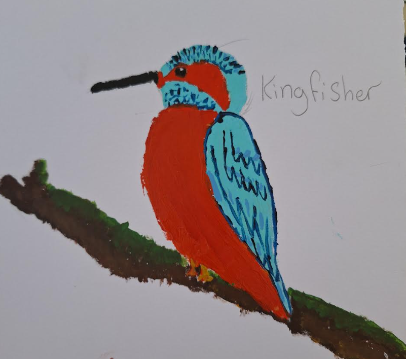 bhhjunior's tweet image. A lovely kingfisher, painted by one of our year 5 pupils for Jim and Nancy
 #AccessAllArts #bhhjart