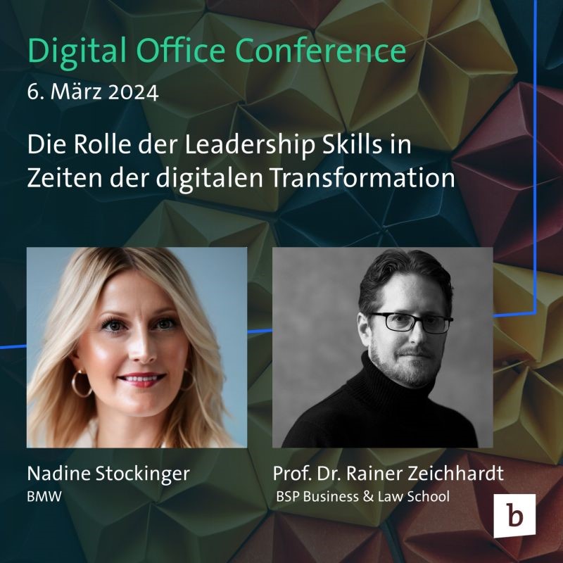 Prof. Dr. Rainer Zeichhardt ist morgen als Speaker bei der @transform_show mit dabei und diskutiert zusammen mit Nadine Stockinger, Chief Strategist für Digitalisierung bei BMW, auf der Digital Office Stage über Führung im digitalen Wandel. 🗣️🎤