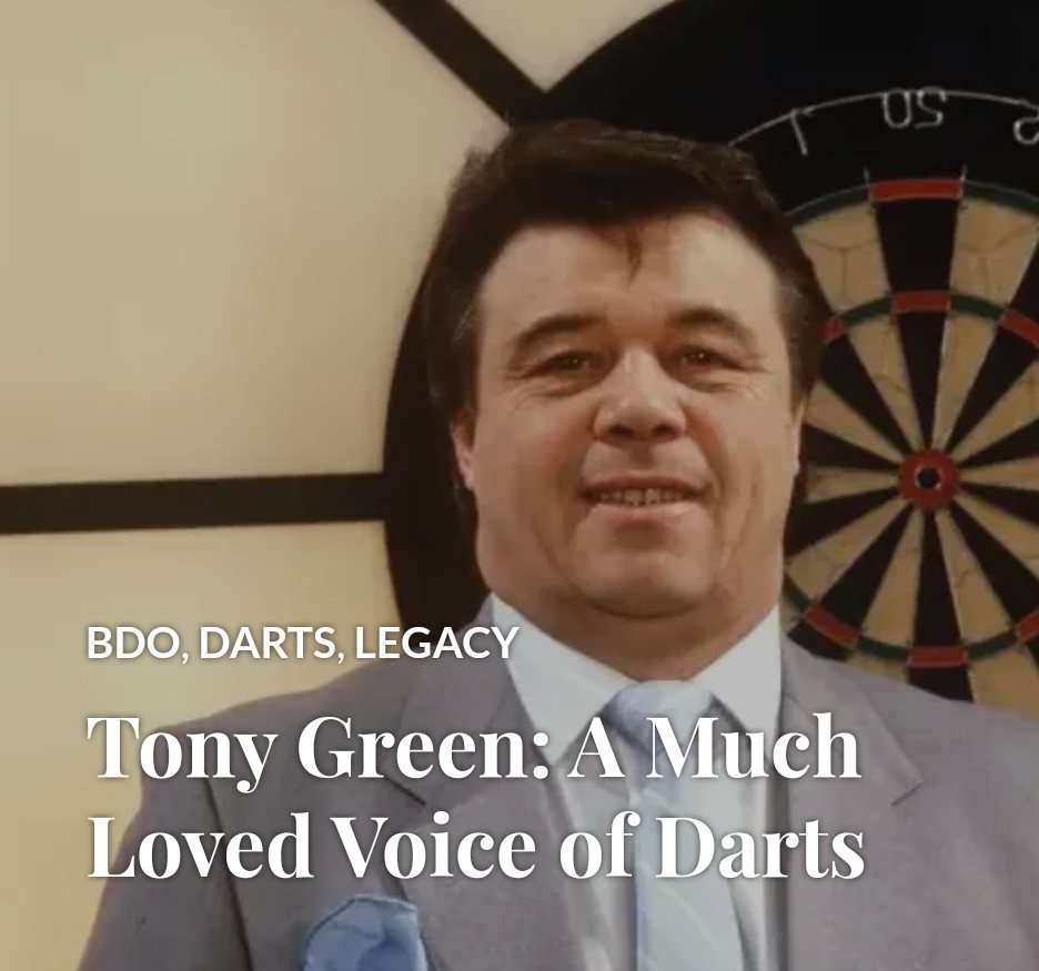 🎯⚫✒️ | Tony Green: A Much Loved Voice of Darts A warm, affectionate tribute to a man who gave much of his life to the benefit of our game. 13 years in our homes on Sunday afternoon. 38 years colouring TV darts for the general public. #RIPTonyGreen ↪️dartsworld50.com/2024/03/04/ton…