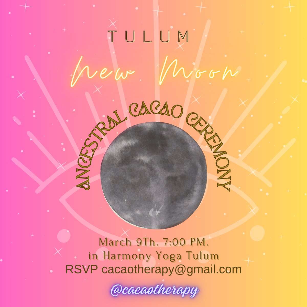 CynthiaHolistic's tweet photo. Join us !!  Cacao Ceremony TULUM New moon vibes , Saturday March 9Th.  6:30 Pm check  in,  Harmony Glamping &amp;  Wellness Resort Tulum #CACAOCEREMONY #NEWMOONVIBES #CACAOTHERAPY #TULUM https://t.co/q2F15HZqiU