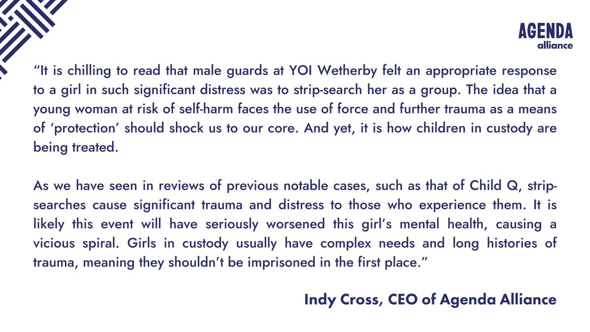 An @HMIPrisonsnews report has found girls at the highest risk of self-harm being subjected to repeated strip-searches and unauthorised use of pain-inducing restraint. Read our joint statement with @WIP_live: buff.ly/48LmcEq #WomenInPrison