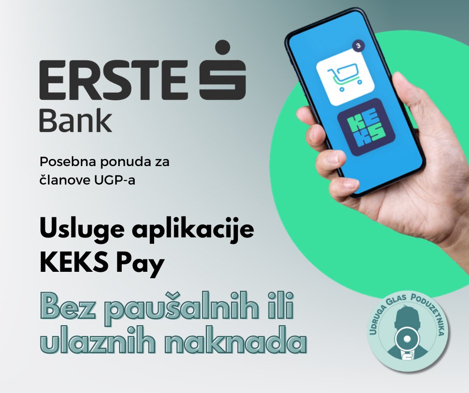 Tražiš najbolje rješenje za brzo i jednostavno plaćanje? KEKS Pay omogućuje plaćanje jednim potezom prsta!🧑🏻‍🤝‍🧑🏼🚀Za sve detalje o Erste pogodnostima za članove UGP-a, posjeti našu web stranicu 🌐👉 bit.ly/44MsJ0r