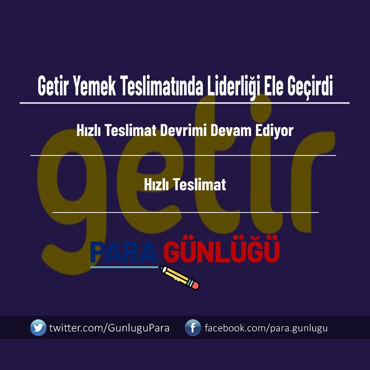 Getir Yemek Teslimatında Liderliği Ele Geçirdi: Hızlı Teslimat Devrimi Devam Ediyor... paragunlugu.com/getir-yemek-te… #paragunlugu