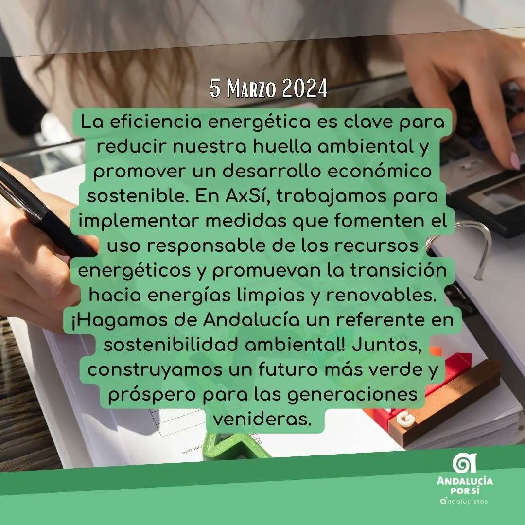 AxSiSevillaProv's tweet photo. ¡Comprometidos con un futuro sostenible para Andalucía! Políticas medioambientales clave para una economía ecológica, proteger nuestro patrimonio y garantizar calidad de vida de todos los andaluces. 💚🌍 #Sostenibilidad #Andalucíaporsí #axsi https://t.co/lbVxyUfNtR