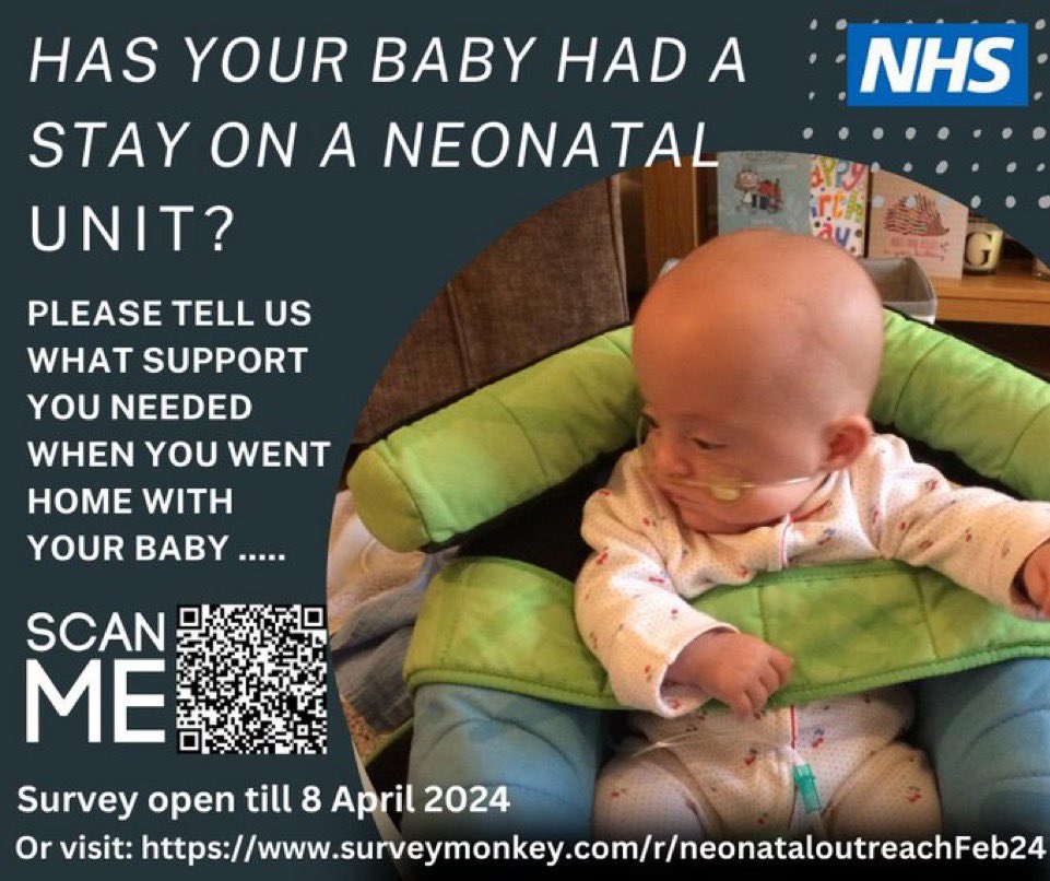 If you have had a baby on a neonatal unit please complete this survey to tell us what support you needed at home. This will help us to shape neonatal outreach services of the future. surveymonkey.com/r/neonataloutr…