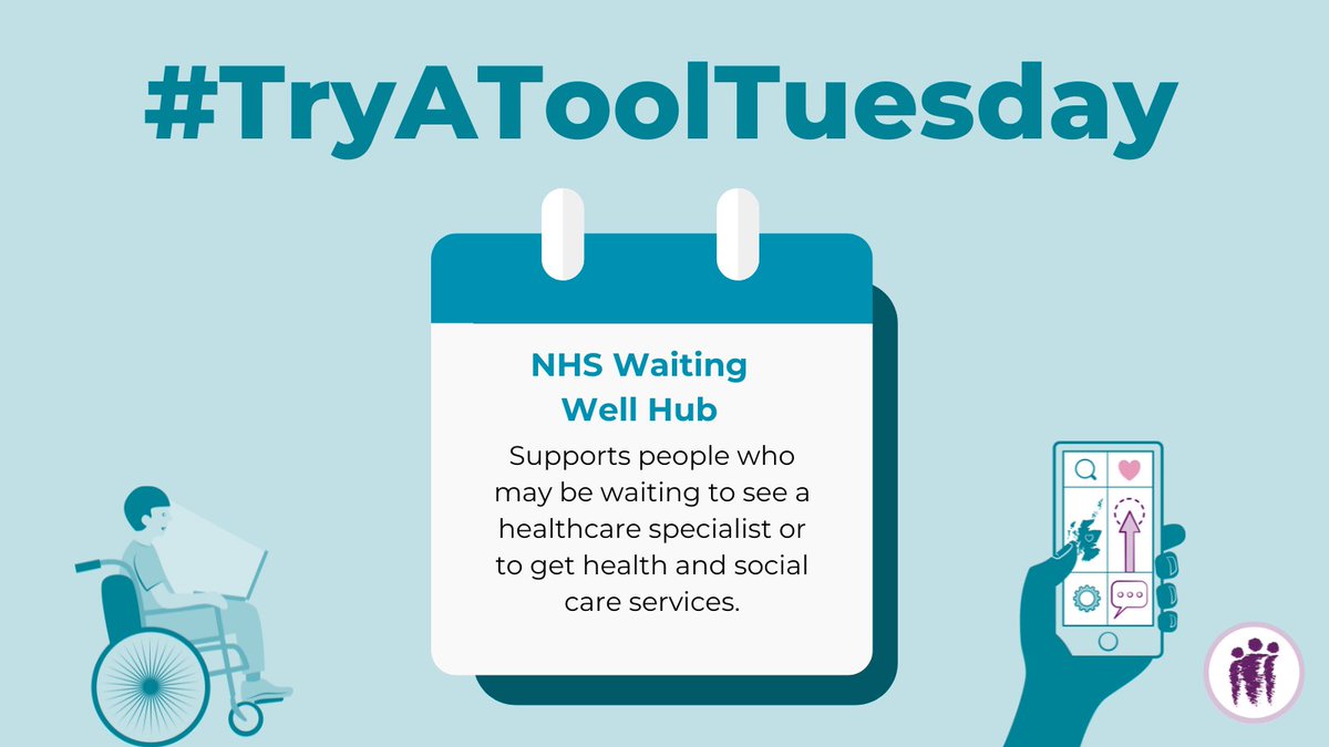 It's that time of the week it's to #TryAToolTuesday. This week we highlight NHS Waiting Well Hub #Trusted #Free #DigitalHealth Supports people who may be waiting to see a healthcare specialist or to get health and social care services. nhsinform.scot/waiting-well/ @NHS24