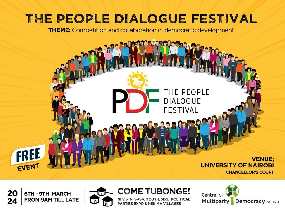 CMETrust's tweet photo. The 6th People Dialogue Festival starts tomorrow &amp; we'll be exhibiting!

#PDF2024 organised by @CMDKenya  aims at shaping discourse around critical issues by bringing together leaders &amp; people to engage in meaningful conversations.

🚩 @uonbi Chancellor's Court

#FormNiDialogue https://t.co/sQvevoXnLC