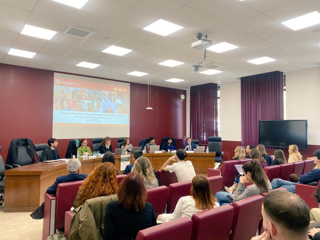 'Indigenous Peoples' food and knowledge systems are key to achieve food security for all' 🌿 Yesterday morning FAO-PSUI intervened at a conference on 'Sustainability, food security and Indigenous Peoples' at @SapienzaRoma 📚 @World_FoodForum #WeAreIndigenous