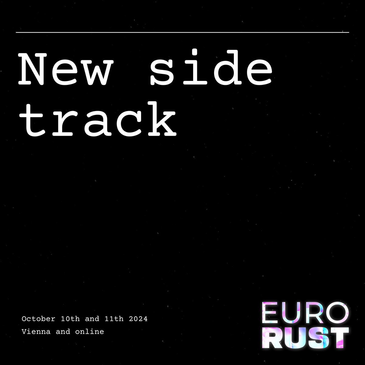 euro_rust's tweet image. We are switching things up for #EuroRust24! 🚀
This year, we will have a new side track next to the main stage for deep-dive talks, room for hacking on #rustlang together, and other activities. 🦀
Get your ticket here: eurorust.eu
#UpcomingConferences