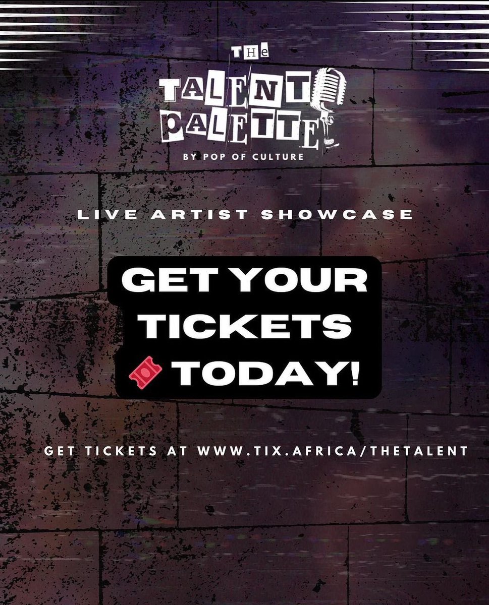 ARTISTS UNVEILED! 🔥🥳 Get ready to be blown away by the next generation of musical talents! Join #popofculturelagos on the 20th of March, 2024 as they kick off #thetalentpalettelagos Click link for tickets - tix.africa/discover/theta…