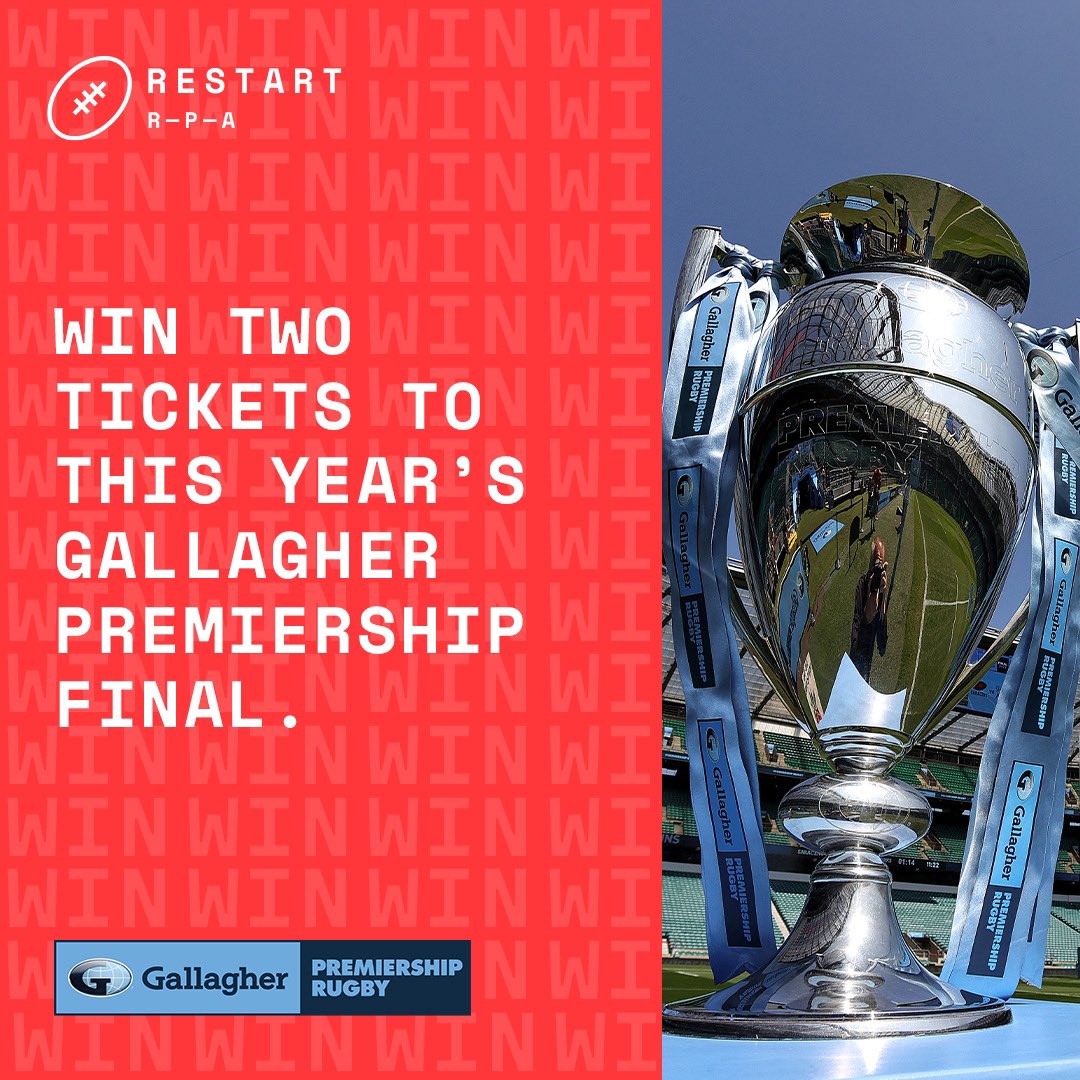 A day to not be missed 🏉🏆 Enter our prize draw to be in the chance of winning 2 tickets to the Gallagher Premiership Final on the 8th June 🎟️ Follow the link in our bio👆 #ForOurPlayers