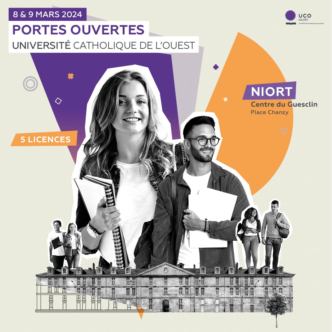 📅 Rendez-vous ce vendredi 8 mars (17h-20h) et samedi 9 mars (9h-13h) pour les JPO de l'UCO Niort. Venez rencontrer nos étudiants et nos enseignants ! 
Tous les horaires des conférences en ligne ➡️niort.uco.fr/fr/actualite/p… #PortesOuvertes #UCONiort #Niort