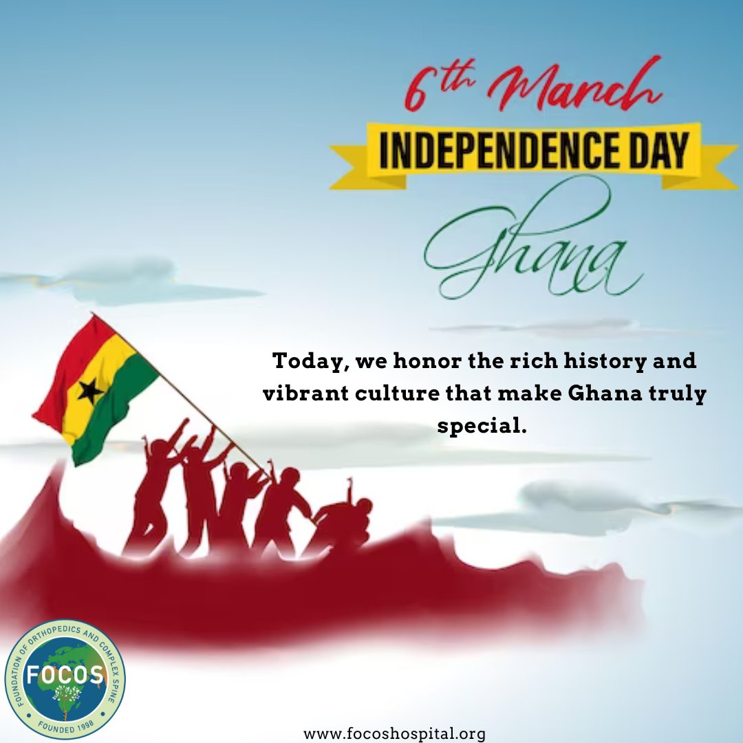 FOCOS stands proud alongside our Ghanaian family, contributing to a healthier and brighter future. Cheers to the nation's growth and success! 🇬🇭❤️ 
#IndependenceDay 
#GhanaAt67 
#FOCOScelebratesGH