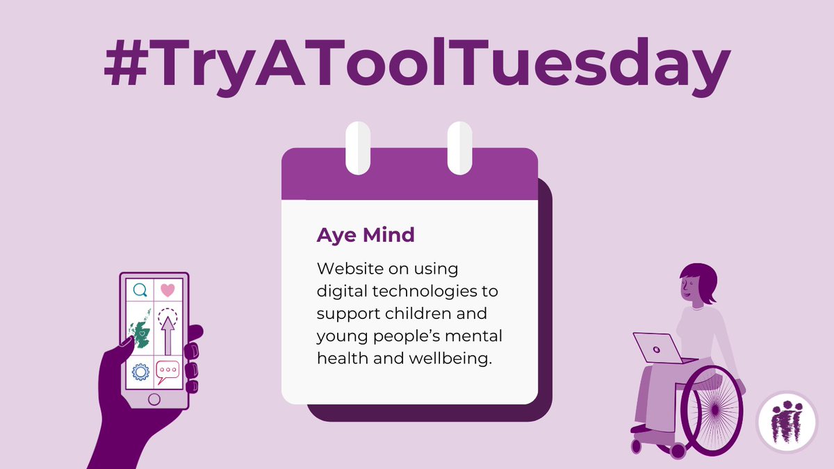 Welcome to #TryAToolTuesday.

This week we highlight Aye Mind 

A website on using digital technologies to support children and young people’s mental health and wellbeing. ayemind.com @ayemind99

 #Trusted #Free #DigitalHealth